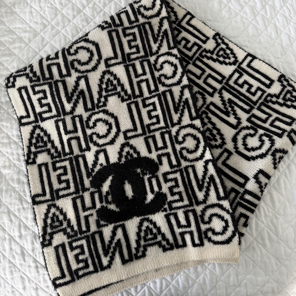 Chanel Logo Print Scarf